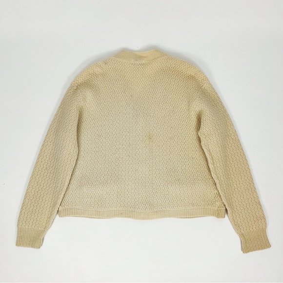 Vintage 60’s Monogrammed Knit V-Neck Button-Front Cardigan | Size M - Picture 9 of 13